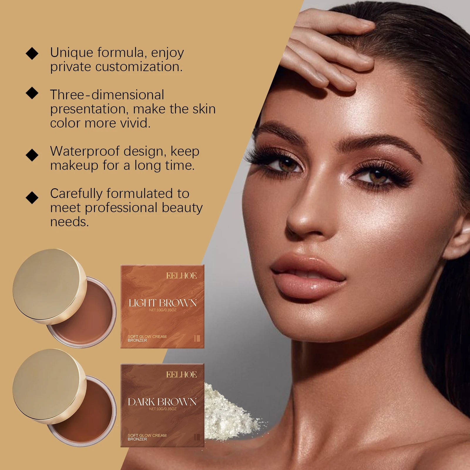 Brown Tanning Cream Sunless Self Tanning Body Bronzer Summer Beach Outdoor Natural Tanning Moisturizing Treatment Black Cream Qme