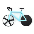 Stainless Steel Pizza Knife Two-wheel Bicycle Shape Pizza Cutting Knife Pizza Tool Bike Round Pizza Cutter Knives Kitchen Tools Qme Blue