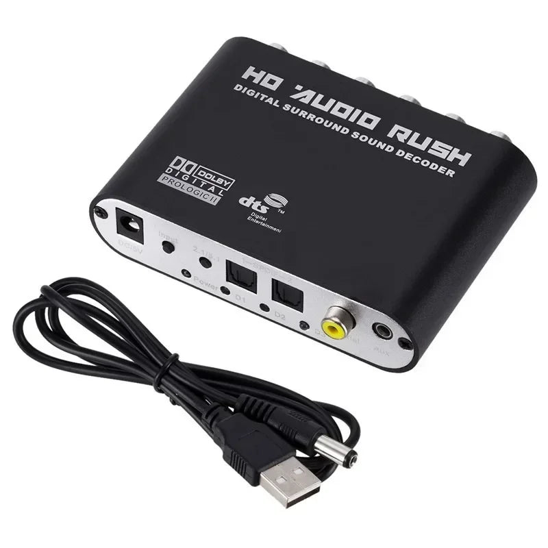 5.1 CH audio decoder SPDIF Coaxial to RCA DTS AC3 Optical digital Amplifier Analog Converte amplifier Hardware Cables Qme Host USB