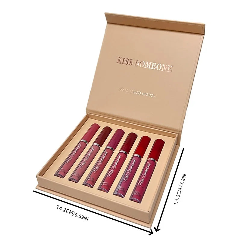 6pcs/1set matte lipstick set,long-lasting,non-stick cup,waterproof lipstick,suitable for Halloween,suitable for all skin types Qme
