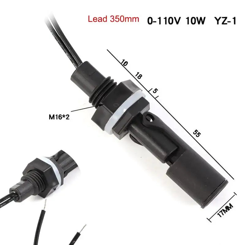 Horizontal Float Sensor Switch Side Mount Liquid Water Level Sensor Controller PP Automatic Water Pump Switch Aquarium Tank Pool Qme D