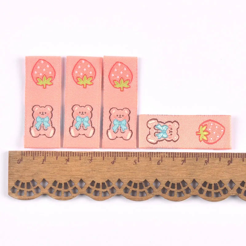 50Pcs Colorful Mixed Animal Fruit Embroidery Colth Labels Kid Garment Washable Care Tags Sewing Accessories Crafts DIY Supplies Qme 3