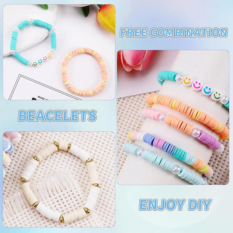 3860PCS Flat Clay Beads Bracelet Making Kit Acrylic Letter Beads Kit for Friendship Bracelets Jewelry Making DIY Crafts Gifts Qme