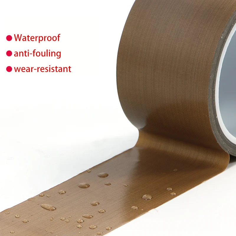 10M 10mm-60mm PTFE Tape 300 Degree High Temperature Resistance Adhesive Tape Cloth Heat Insulation Sealing Machine PTFE Tape Qme