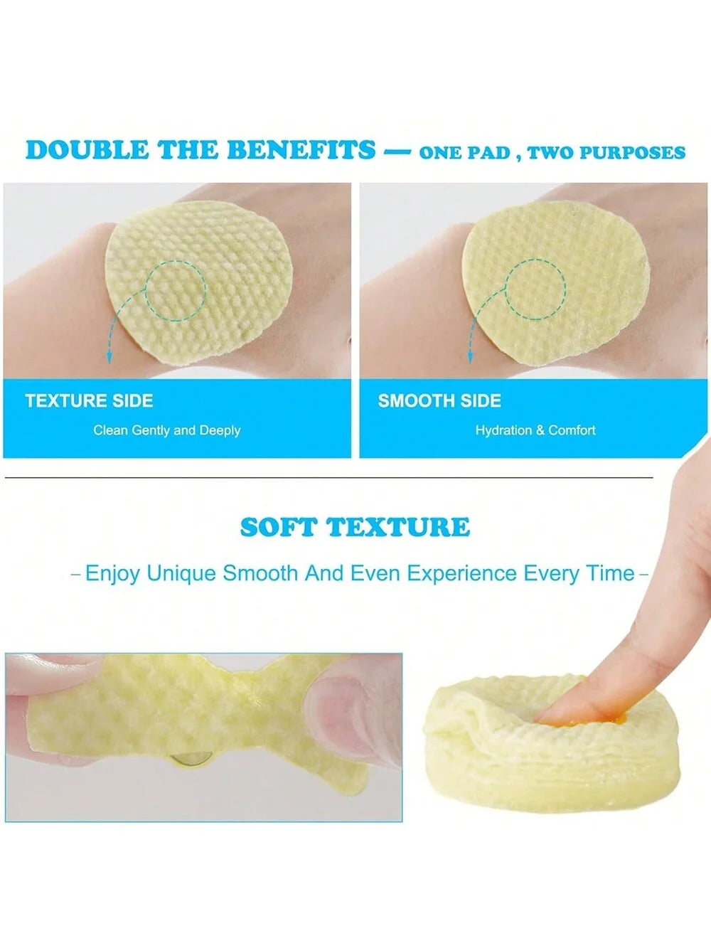 GZE Kojic Acid & Turmeric Cleansing Pads Exfoliating Brightens Glow Energizes Skin Enhance Skin Deep Cleansing Makeup Remover Qme