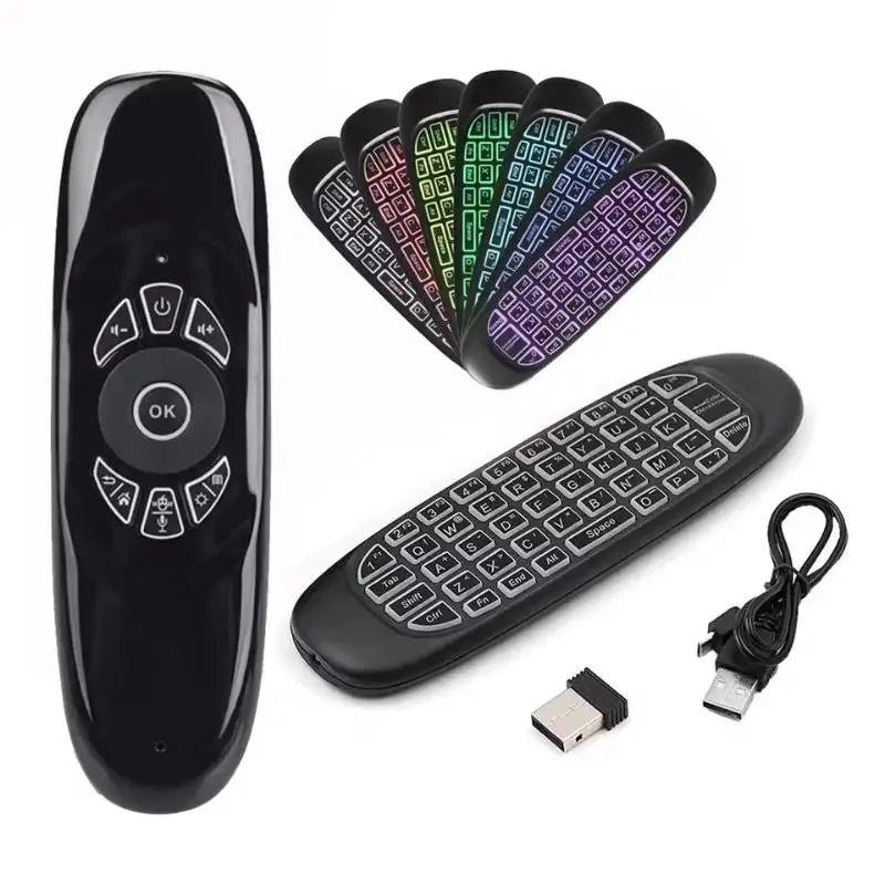 C120 RGB Backlight Fly Air Mouse Gyro Sensor Wireless RF Keyboard Qme Default Title