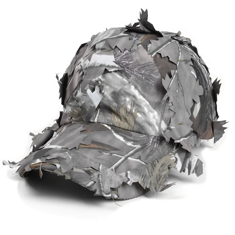 Tactical Camo Baseball Cap Army Green Leaf Print Bendable Brim Soft Qme