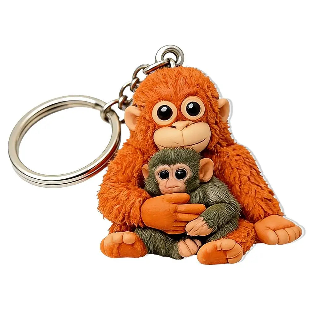Protect Punch Monkey Keychain Decoration Cute Holding Plush Toy Qme A