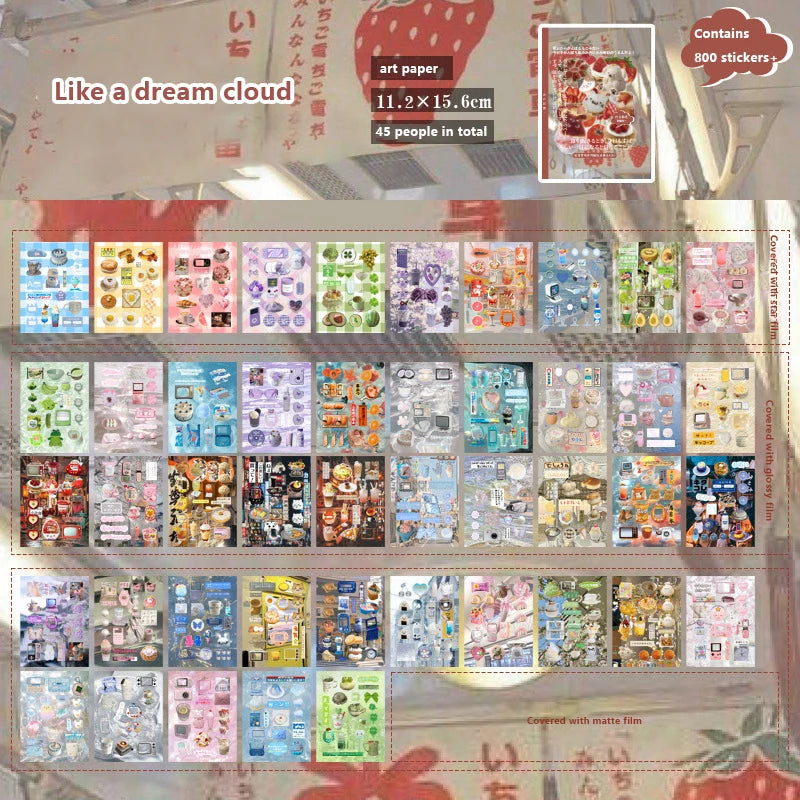45 Sheets Ins Cute Food Laptop Scrapbook Journal Kawaii Stickers Qme A1