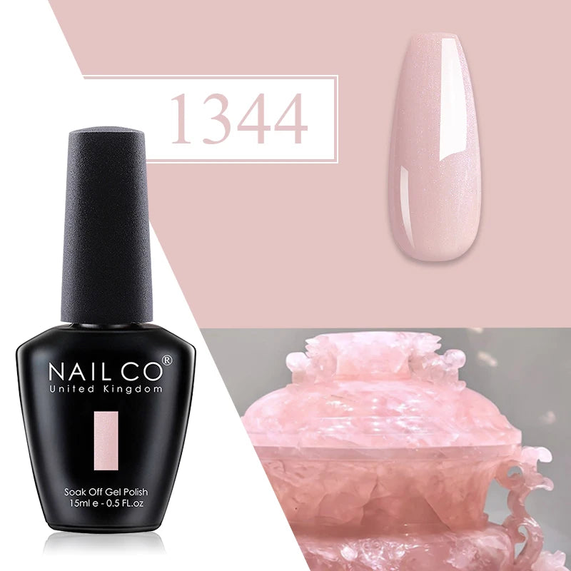 NAILCO Red Gel Nail Polish Wine Purple Semi Permanent Soak Off UV Qme 1344