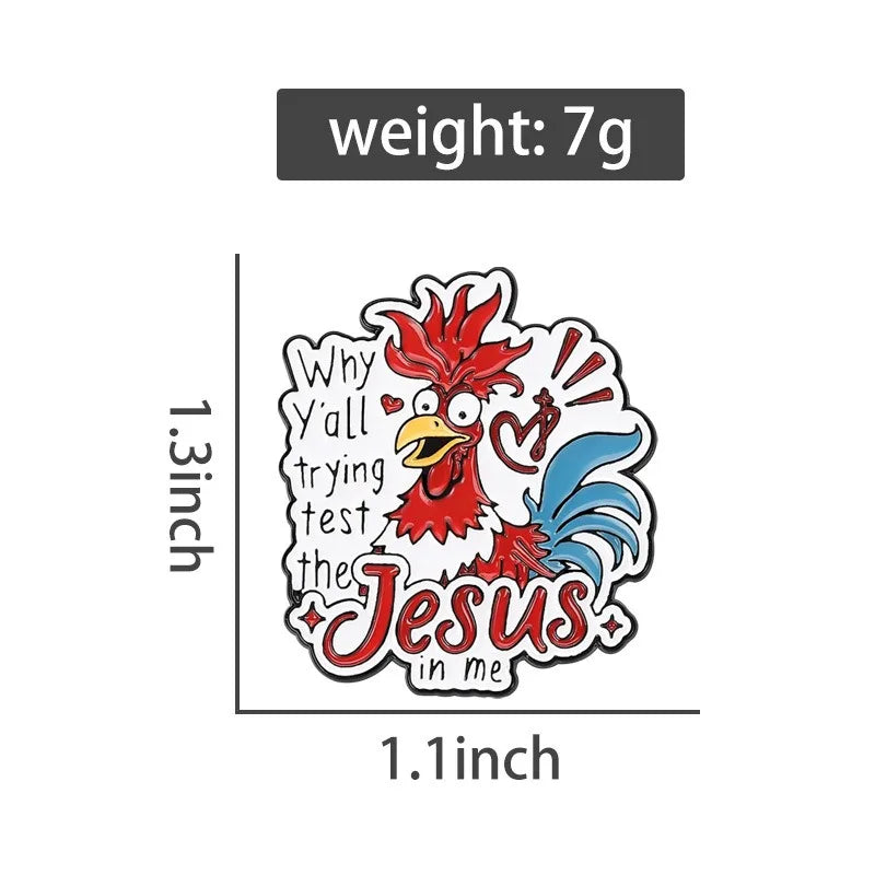 Cartoon Rooster Metal Enamel Pins Cute Animal Chicken Lapel Pin Fashion Badge Jewelry Gift for Backpack Clothes Hat Accessorie Qme