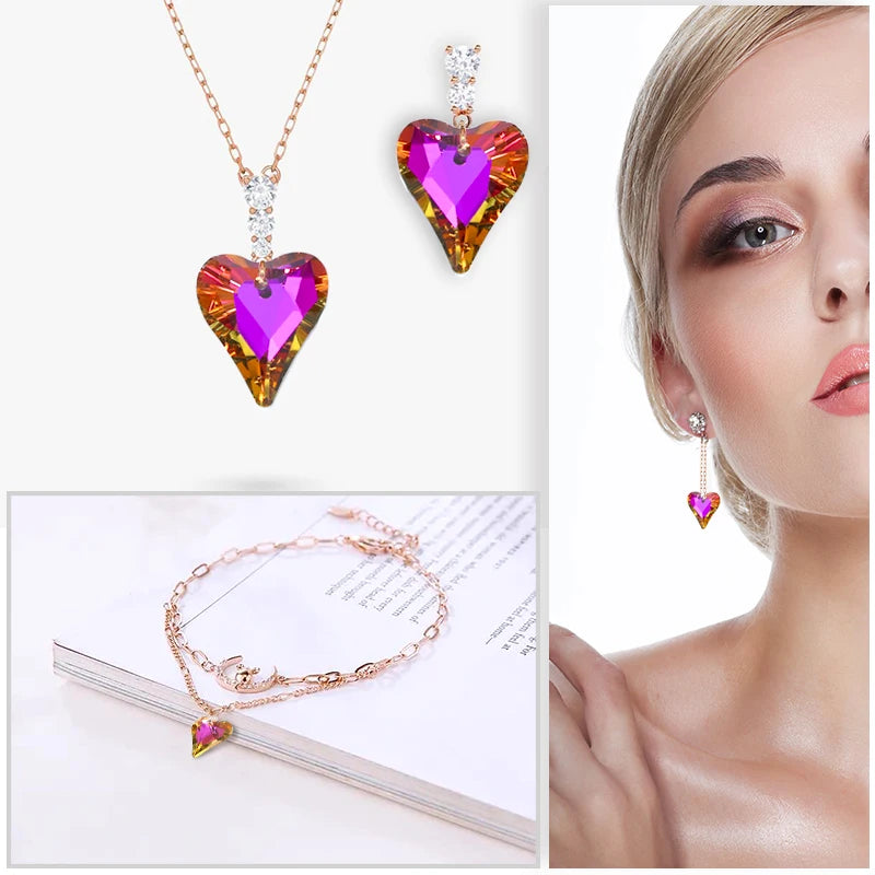 12Pcs Crystal 6240 Wild Heart Pendant Glass Austria Loose Beads Charms Rhinestones for DIY Earring Necklace Jewelry Accessories Qme