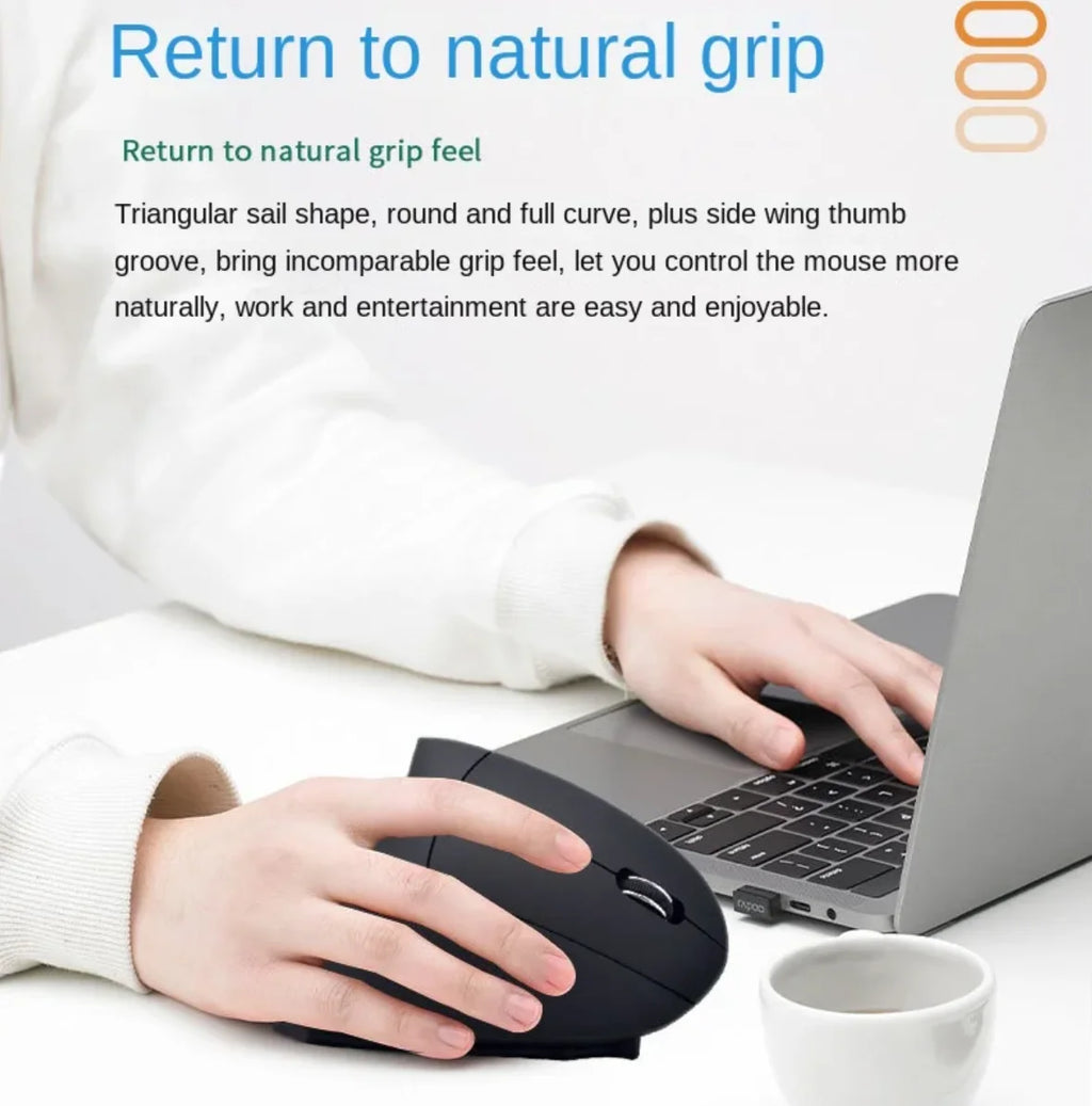 Spot Charging Vertical Wireless Mouse Cross-Border Ergonomic Luminous Dual-Mode Silent Photoelectric Bluetooth Mouse Wholesale Qme