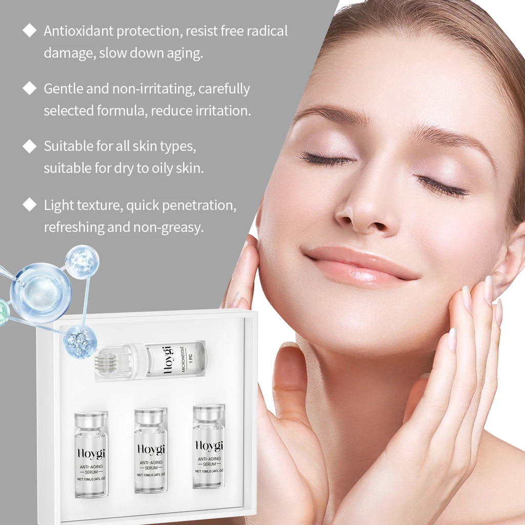 Hyaluronic Acid Essence Skin Care Roller Set Tightening Massage Facial Skin Smoothing Nourishing Improve Rough & Matte Skin Qme