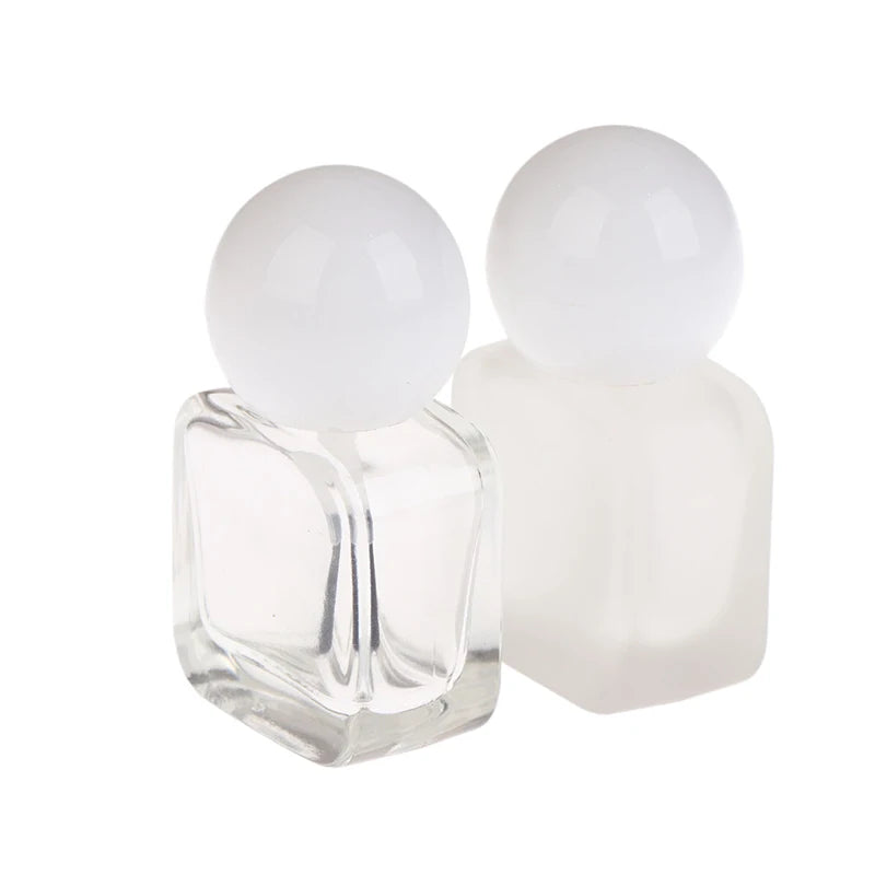 Empty Nail Polish Bottles Clear Glass Gel Brush Cap Oil Art Tool Qme