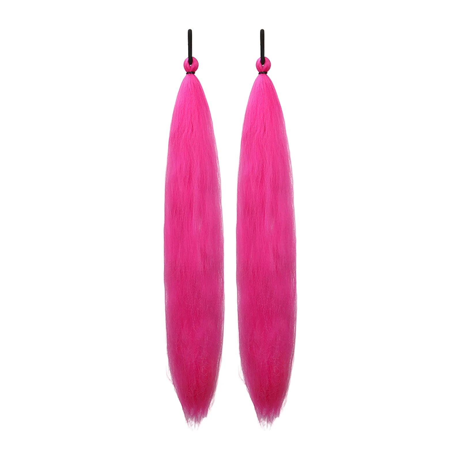 Synthetic Solid Color Long Braids Pony Tail with Elastic Band Long Party Christmas Halloween Role-playing Hair Accessories Qme Pink