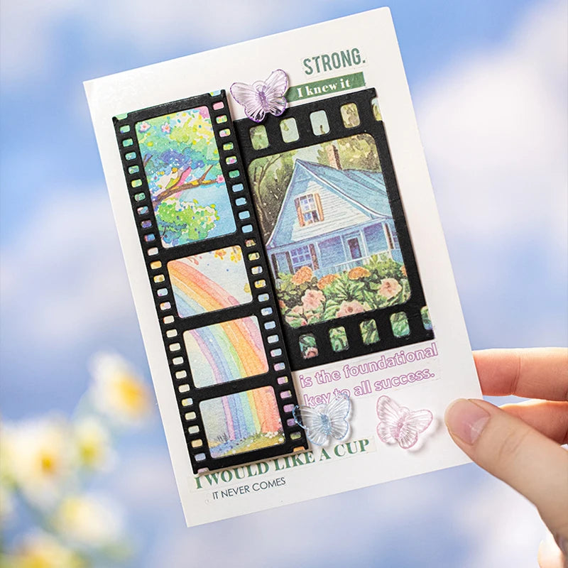 Material Paper 30 sheets/bag Spring Watercolour Landscape Handbook Stationery DIY Handmade & Scrapbook Journal Decoration Qme