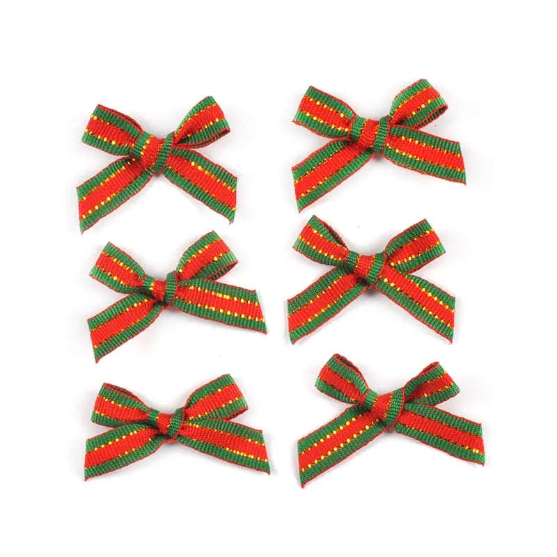 30Pcs 23-57mm Mixed Christmas Bows For Gift Flower Craft Decor Bowknot Ribbons Handmade Accessory Home Xmas Party DIY Supplies Qme 37x26mm see option