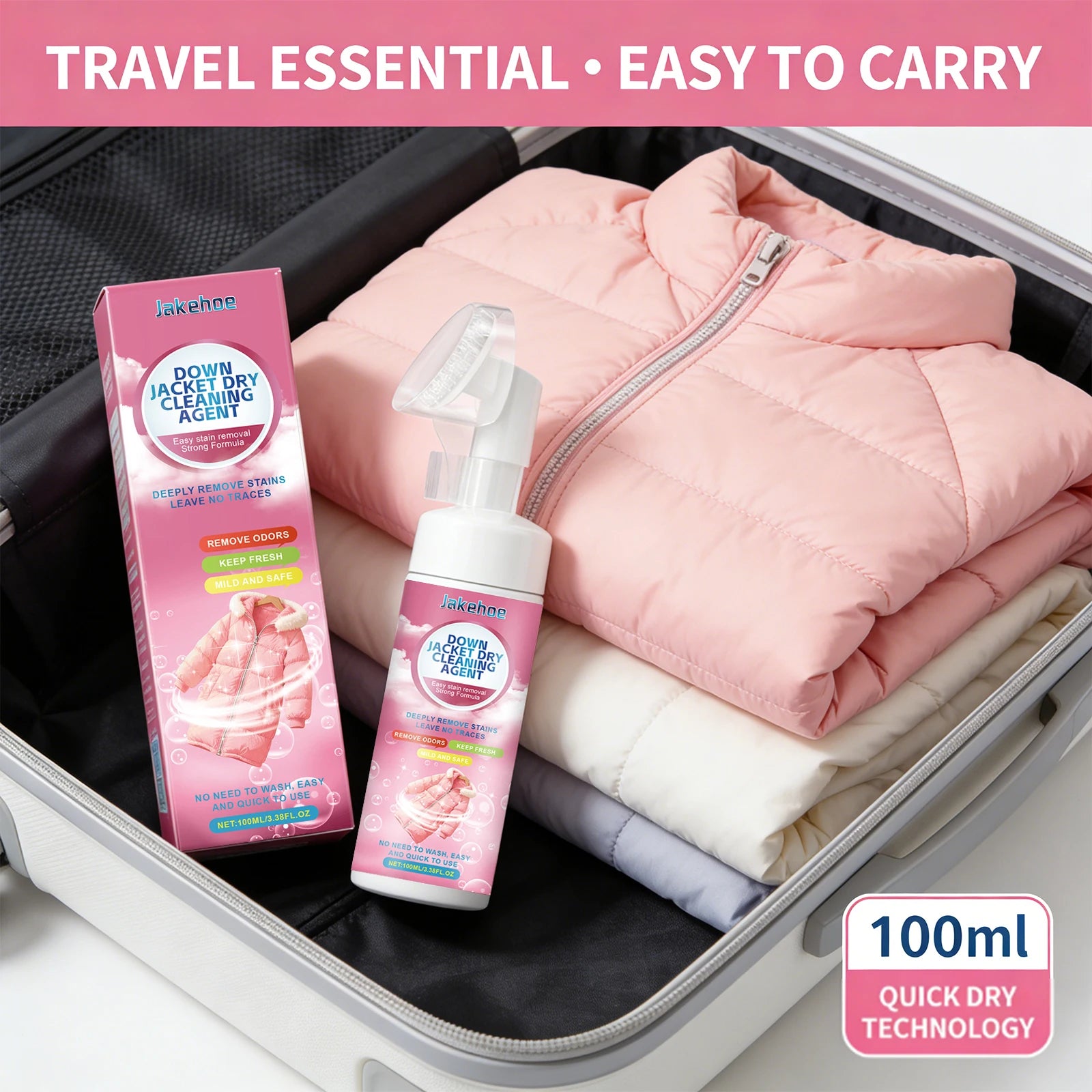 Down Jacket Dry Cleaning Agent Deep Clean Down Jacket Surface Stain Keep Down Fluffy and Soft Eliminate Odor Down Jacket Cleaner Qme