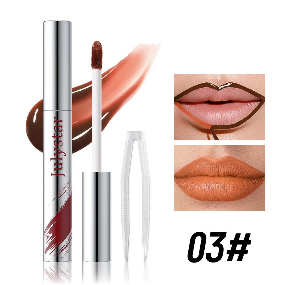 5 Color Liquid Peel-off Lip Liner Stain Waterproof Pink Brown Lip Contouring Tattoo Pigment Transfer Resistant Lip Gloss Tint Qme 03