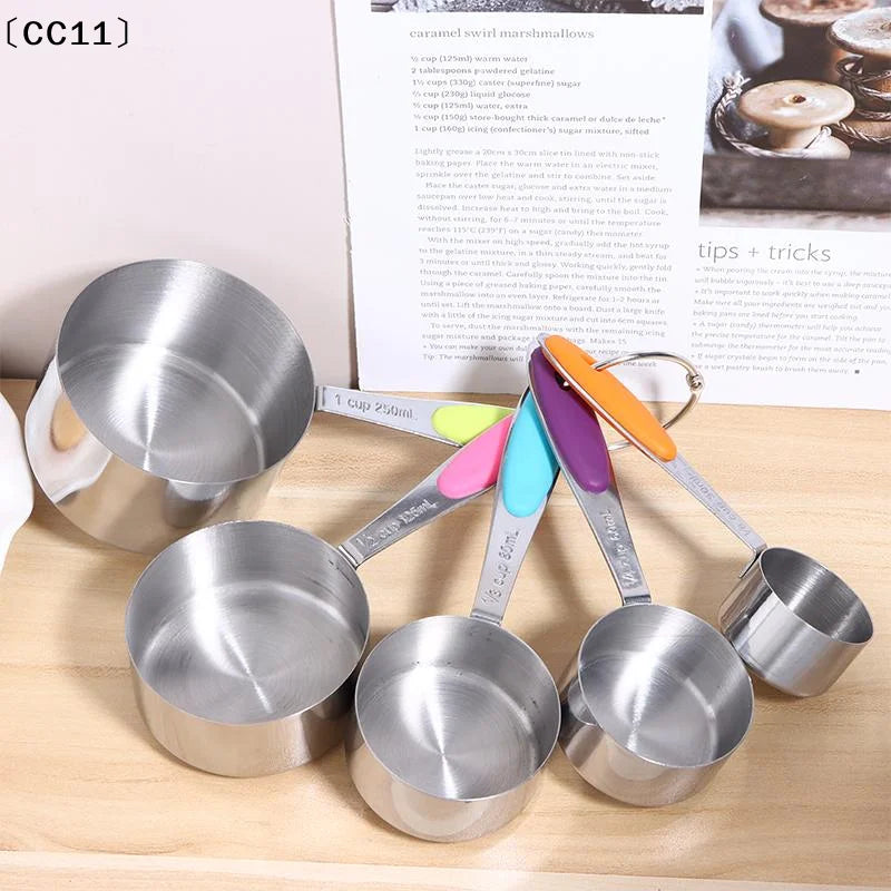 Stainless Steel Measuring Stackable Cups Kitchen Tea Coffee Baking Qme Default Title