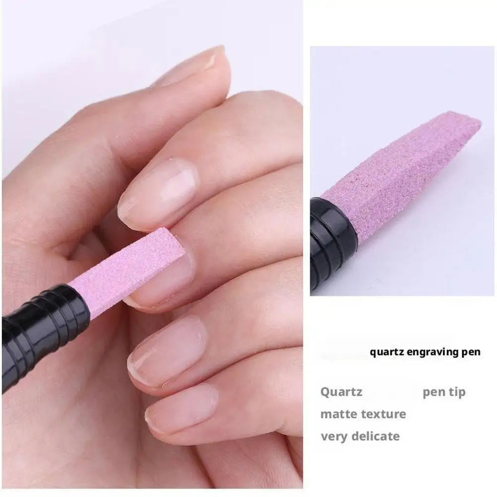Nail Sanding Sticks File Cuticle Stone Pusher Care Tool Art Pen Qme