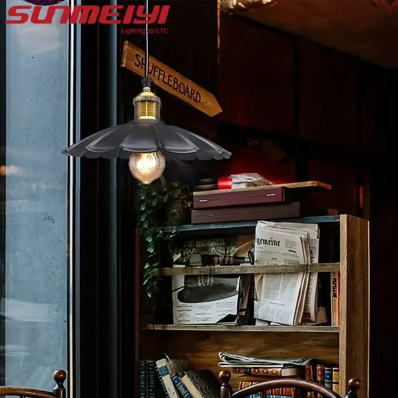 Vintage Pendant Light Loft Retro Chandelier Pendant Lamp E27 Base Industrial Hanging Light Edison Home Lighting for Living Room Qme