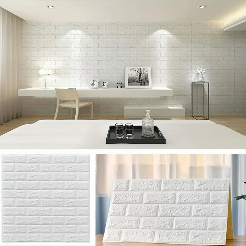 Waterproof Stain Resistant 3D Brick Wallpaper 77cmx70cm Wall Sticker Qme