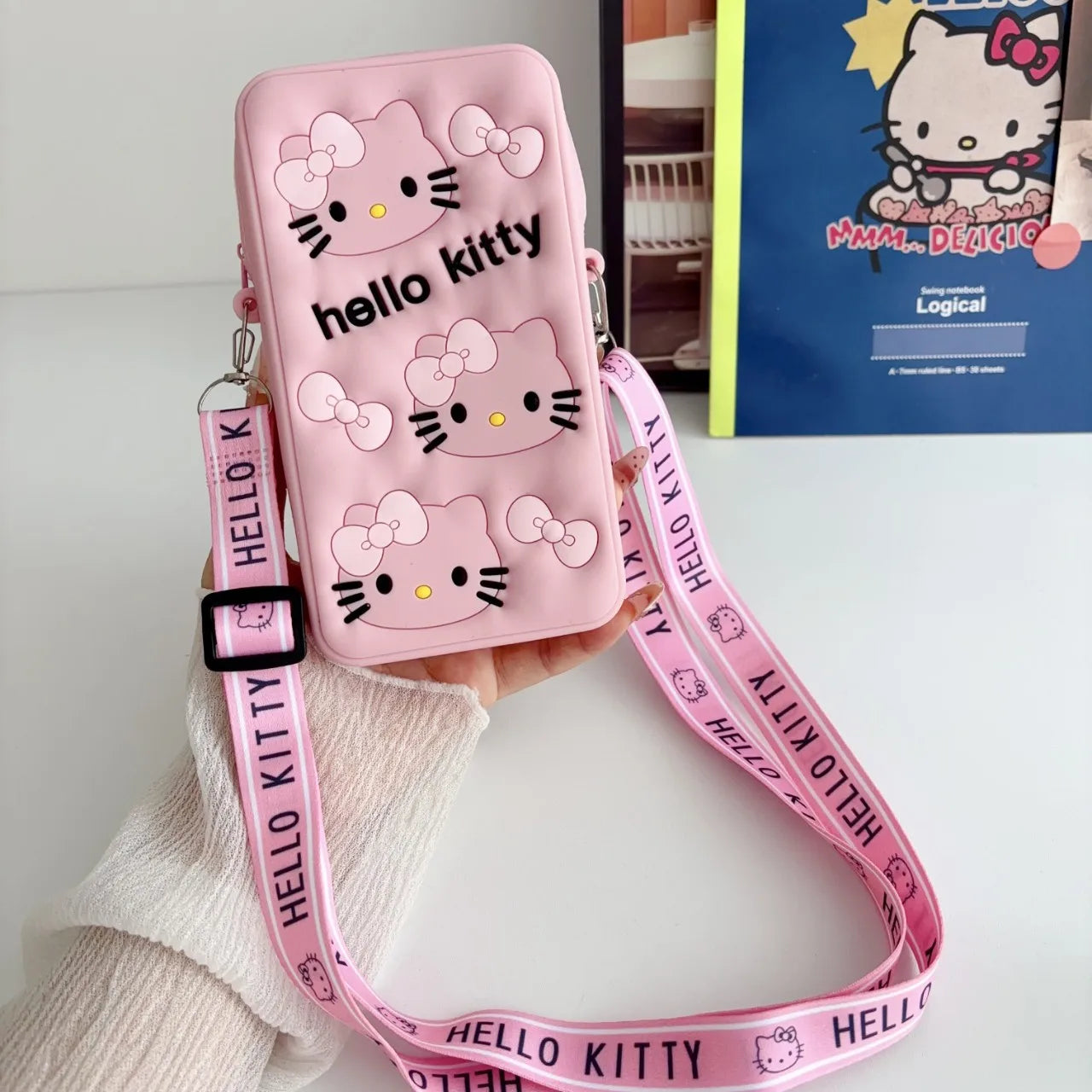 Hello Kitty New Cartoon Silicone Coin Purse Student Mini Bag Phone Neck Pouch Cute Little Wallet Crossbody Bag Qme 1