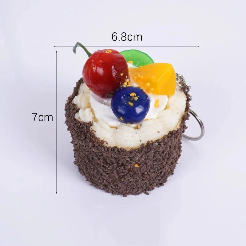 Artificial Coconut Cream Mousse Dessert PU Simulation Cake Fake Food Model Refrigerator Sticker Home Kitchen Decoration Prop Qme A6 6.8x5.8cm