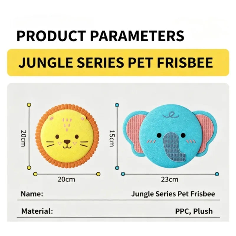 Dog Plush Toy Cartoon Flying Disc Toy Small Dog Teeth Grinding Toy Wear-resistant Bite-resistant Puppy Pet Product Qme