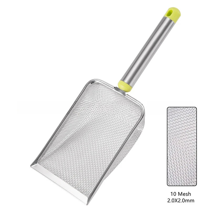 High-efficiency Cat Litter Scoop Fine Mesh Stainless Steel Non-stick Qme 2.0X2.0mm Green