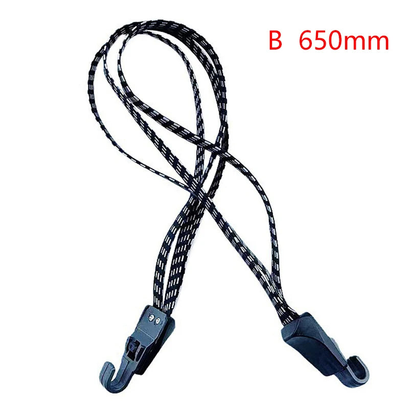 Bicycle Luggage Rope Elastic Carrier Rack Straps Rubber Belt Buckle Qme 65CM