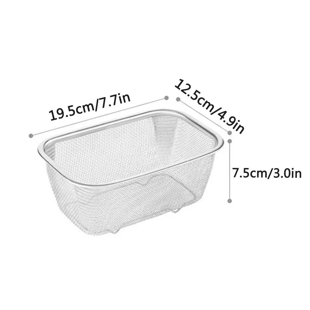Rectangle Colander Basket Stainless Steel Wire Fine Mesh Strainer Qme S