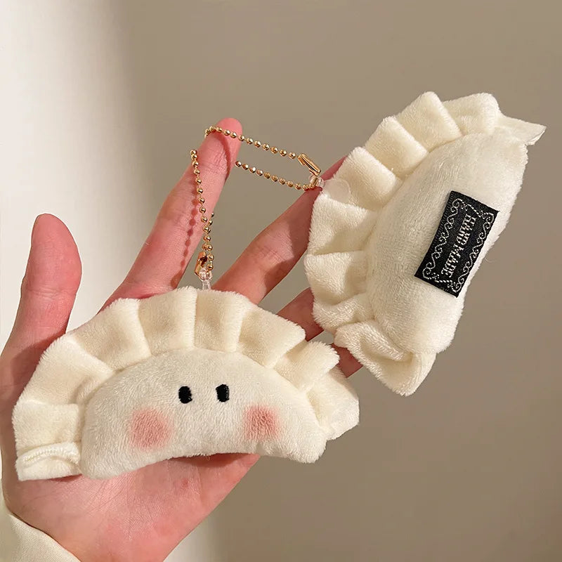 Cute Dumpling Pendant Key Ring Plush Keychain Soft Stuffed Keyrings Qme