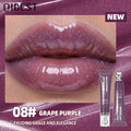 QIBEST Mirror Watery Crystal Jelly Lipgloss Tint Long Lasting Moisturizing Lipstick Shiny Glitter Lip Glaze Nourishing Makeup Qme 08