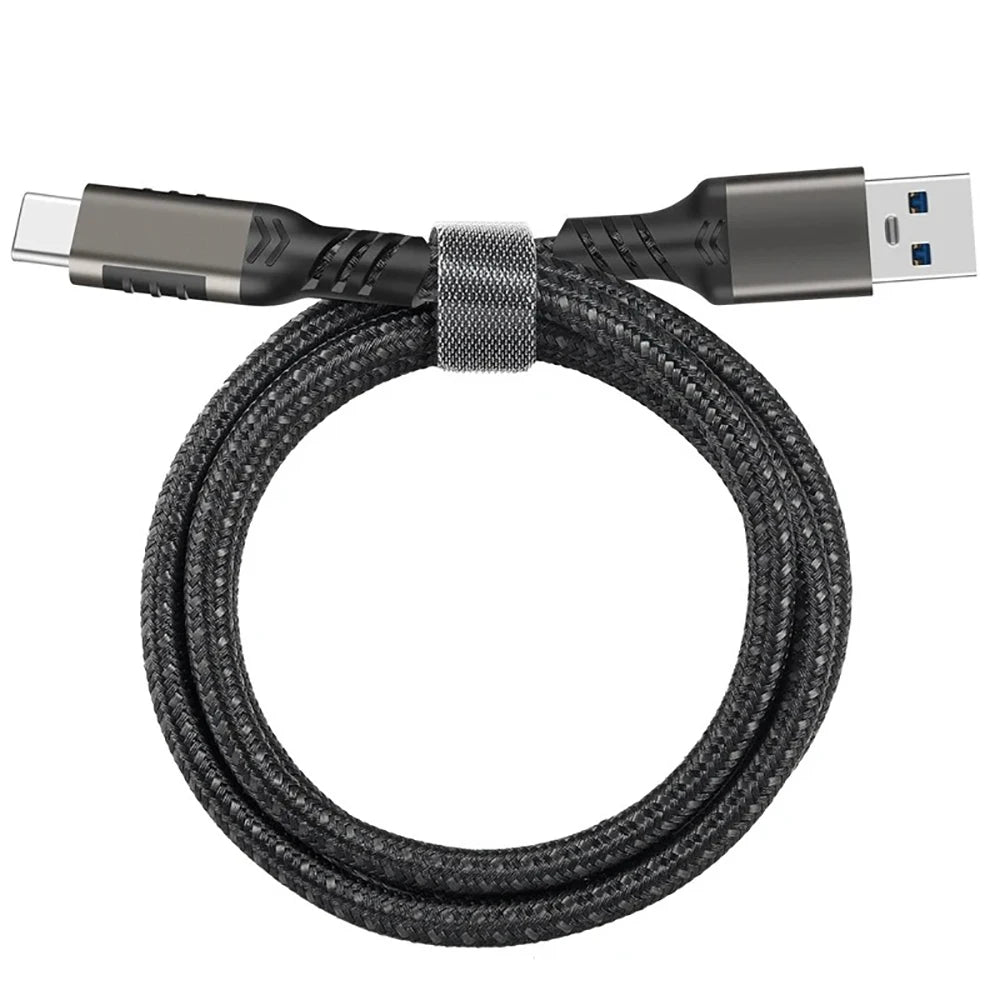 USB3.2 Gen1 Type-C Data Cable 60W 3A Fast Charging 10Gbps High Speed Transfer Braided Cord Aluminum Shell for Phone SSD 0.5m 1m Qme