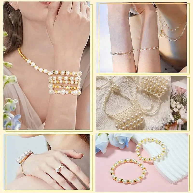 Golden Spacer Beads For Bracelets Making Kit Assorted DIY Pearl Beads Acrylic Alphabet CCB Beads Kit For Jewelry Making Supplies Qme