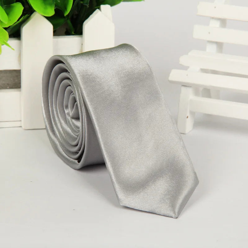 Men Tie Silk Polyester Necktie Classic Formal Solid Plain Pink Black Qme st-2