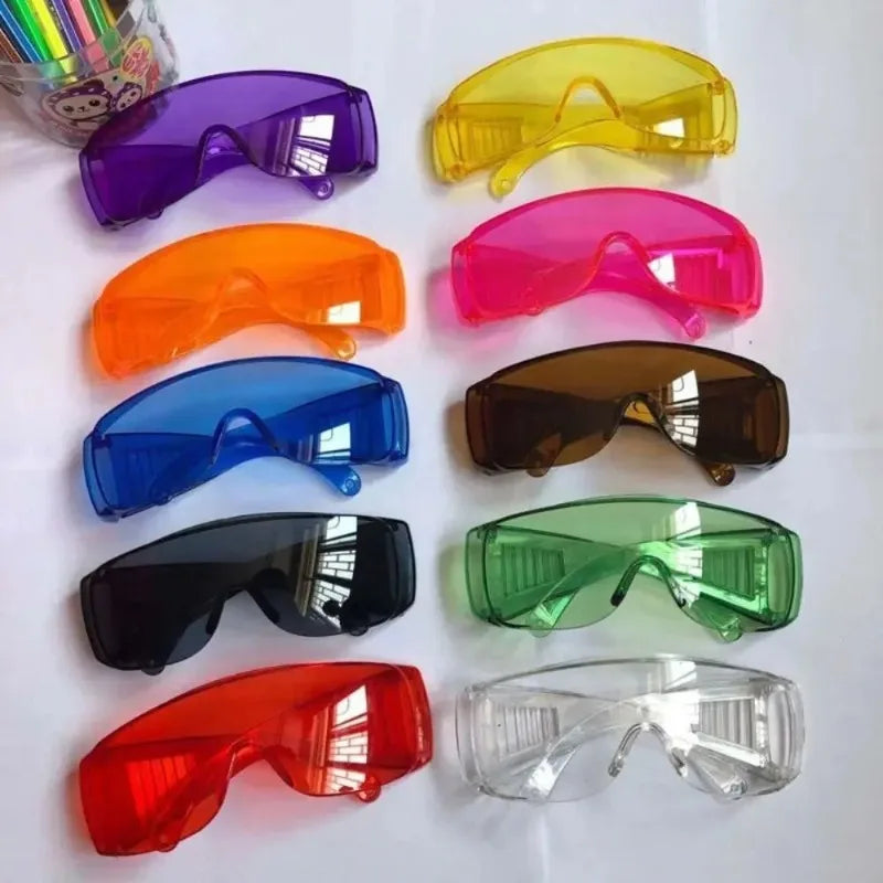 2PCS Safety Goggles Anti-UV Anti-Impact Protective Eyewear for Lab Outdoor Work Sun Protection Glasses Qme