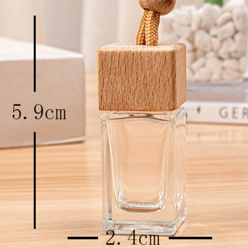 Air Freshener Scent Perfume Bottle Ornament Pendant Square Cap Empty Qme