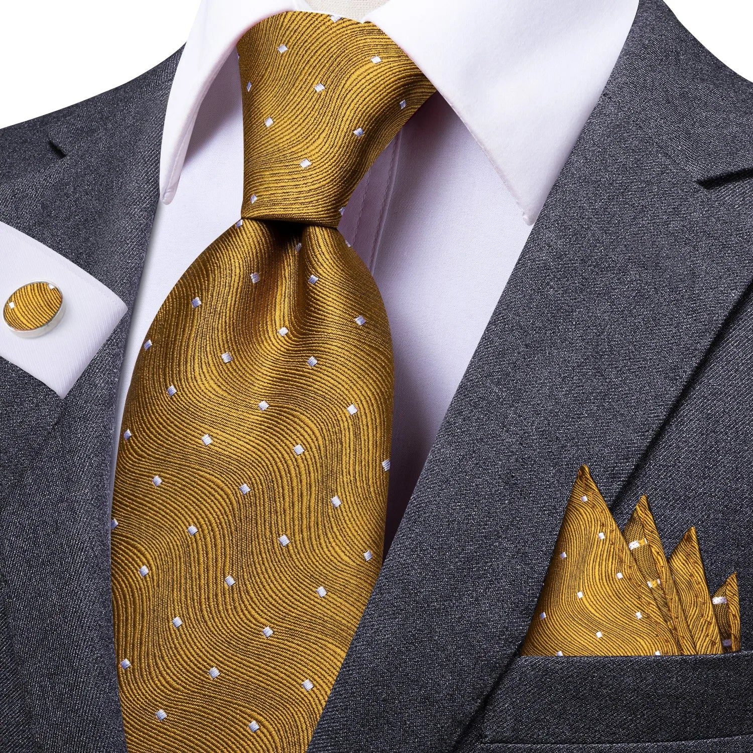 Men's Tie Set with Pocket Square, Colorful Striped Business Collection for Formal Suit Accessories Qme DPT-LDSN0021