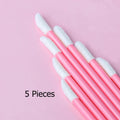5/50/100Pcs Lip Brushes Disposable Cosmetic Lip Brush Lipstick Lip Glossy Wands Cleaner Applicator Eyeshadow Makeup Brush Tool Qme 5Pcs Pink