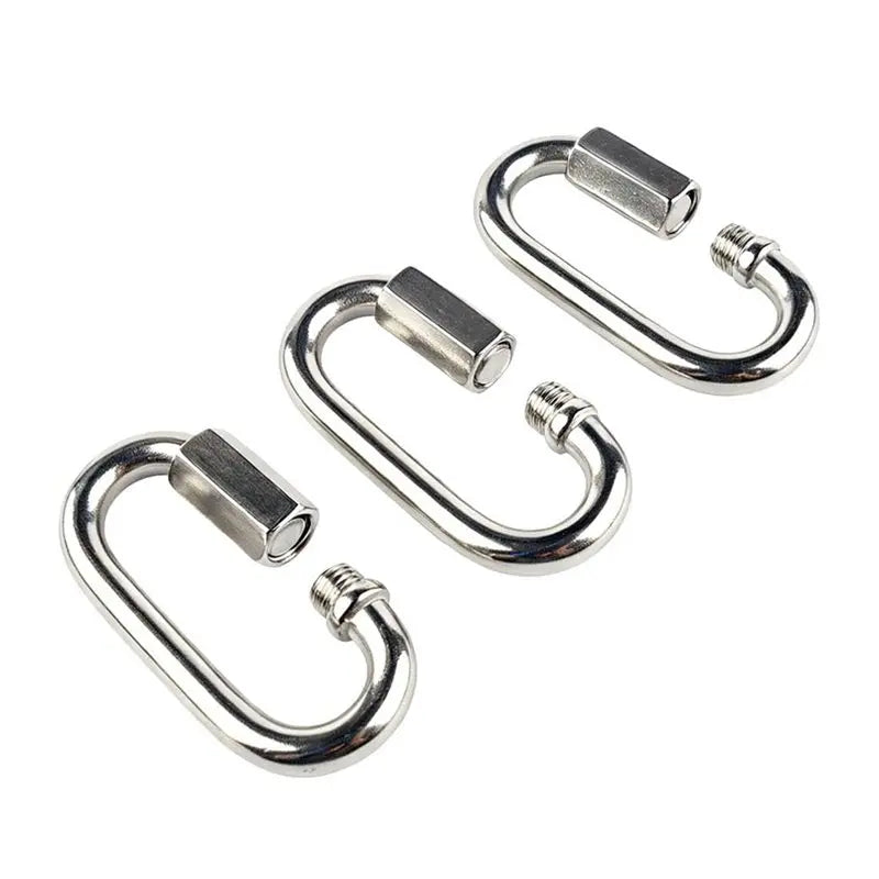 A02F-M8 304 Stainless Steel Chain Quick Links- 6-Pack 3 Inch Stainless Steel Connectors Qme