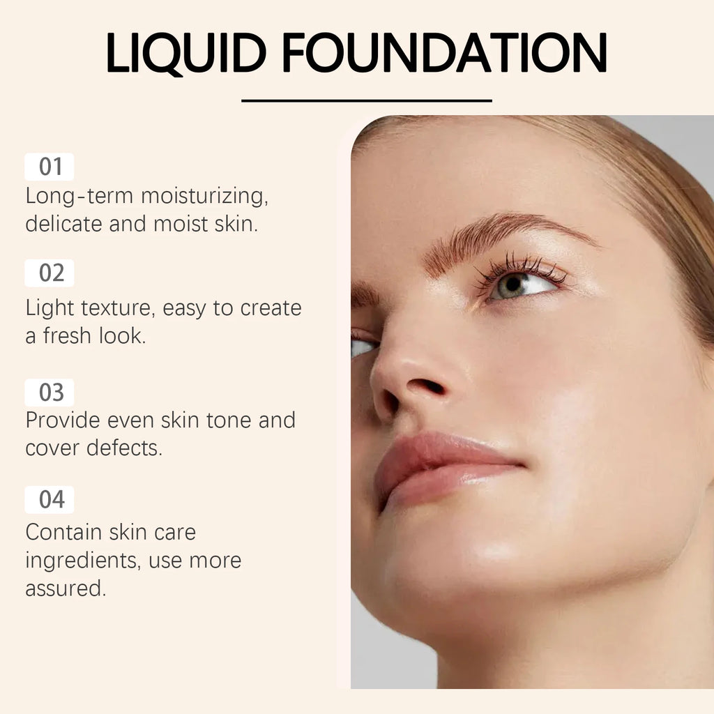 Liquid Face Foundation Spf 50 Temperature Change High Coverage Makeup Base Waterproof Hydrating Foundation Cosmetics Makeup Qme