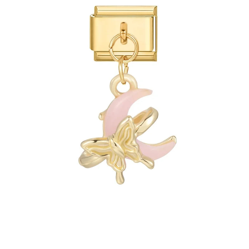 Luxurious Italian Steel Stainless Pendants Inlaid Artificial Zircon