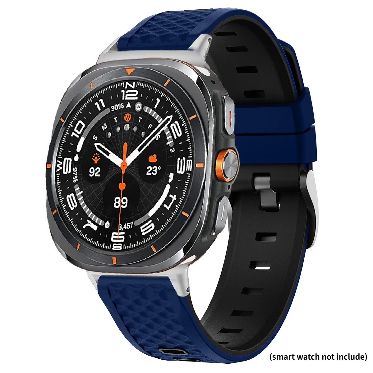 Silicone Straps for Samsung Galaxy Watch 9 Ultra2 47mm Sport Bracelet Correa for Galaxy Watch Ultra 47mm Wristband Accessories Qme Blue Black Watch 7 Ultra 47mm