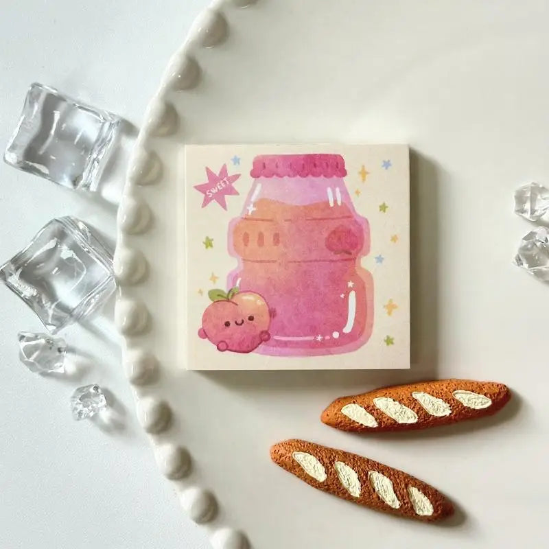 Cute Cartoon Food Series Memo Sticker Message Paper DIY Non Sticky Qme A4