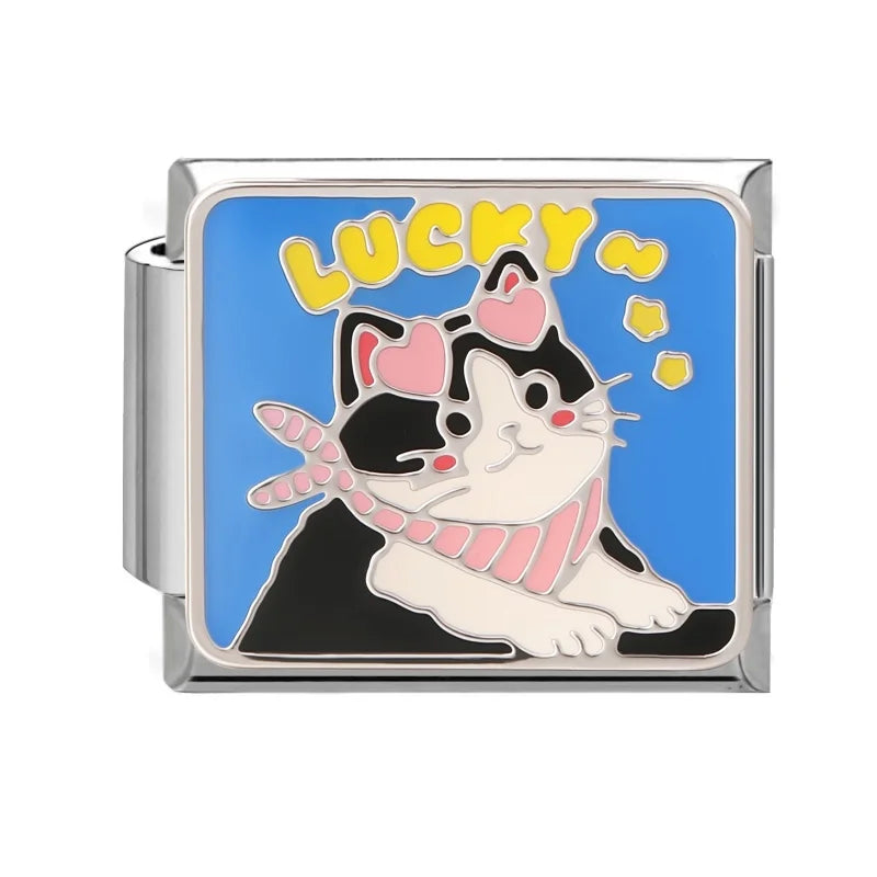 Fashion Kawaii Cute Cat Blue Sky Leaves Mushroom Italian Charm Link