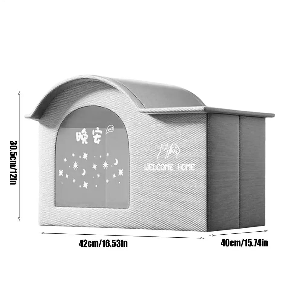 Pet Cooling House Cat Dog Cooling Foldable Tent Insulated Kitten Shelter for Outdoor Indoor Camping Patio Beach Balcony Bedroom Qme Gray